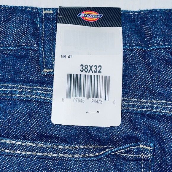 DICKIES LU200RNB 38x32 Carpenter Jeans Indigo 100% Cotton NEW with Tags - Picture 10 of 12